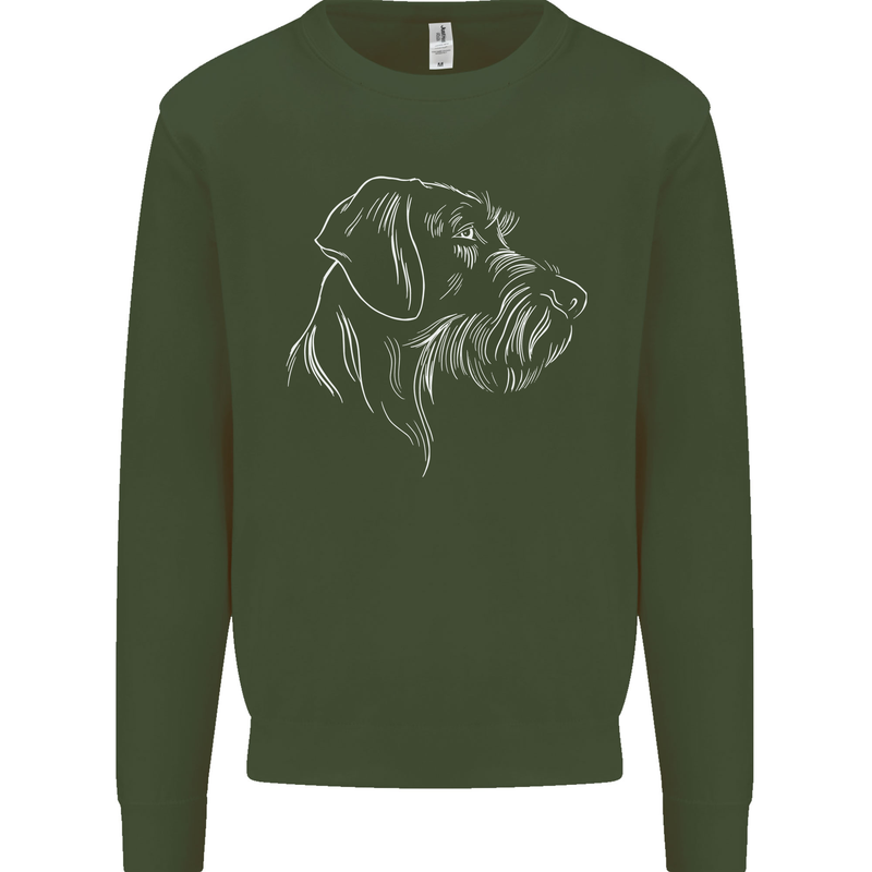 German Wirehaired Pointer Mens Sweatshirt Jumper Forest Green