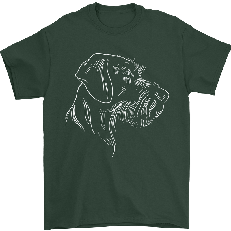 German Wirehaired Pointer Mens T-Shirt Cotton Gildan Forest Green