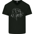 German Wirehaired Pointer Mens V-Neck Cotton T-Shirt Black