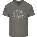 German Wirehaired Pointer Mens V-Neck Cotton T-Shirt Charcoal