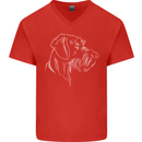 German Wirehaired Pointer Mens V-Neck Cotton T-Shirt Red