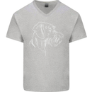 German Wirehaired Pointer Mens V-Neck Cotton T-Shirt Sports Grey