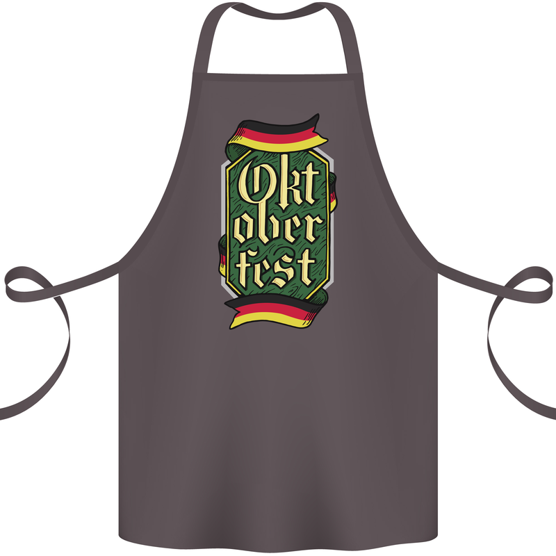 Germany Octoberfest German Beer Alcohol Cotton Apron 100% Organic Dark Grey