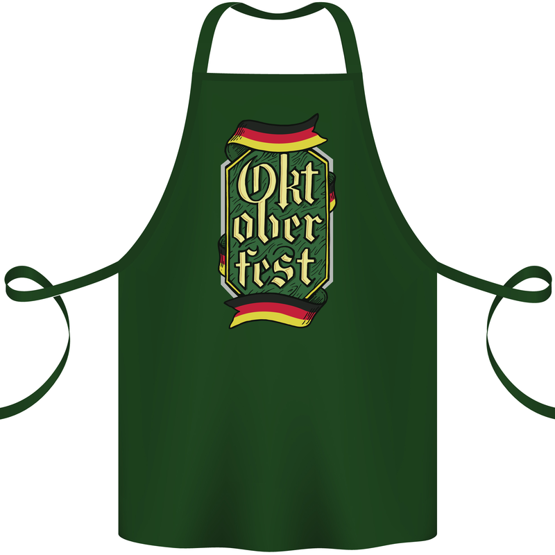Germany Octoberfest German Beer Alcohol Cotton Apron 100% Organic Forest Green