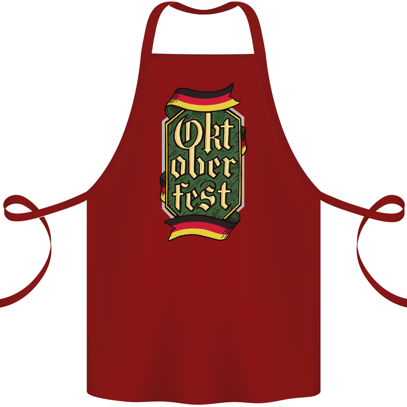 Germany Octoberfest German Beer Alcohol Cotton Apron 100% Organic Maroon