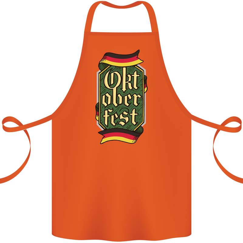 Germany Octoberfest German Beer Alcohol Cotton Apron 100% Organic Orange