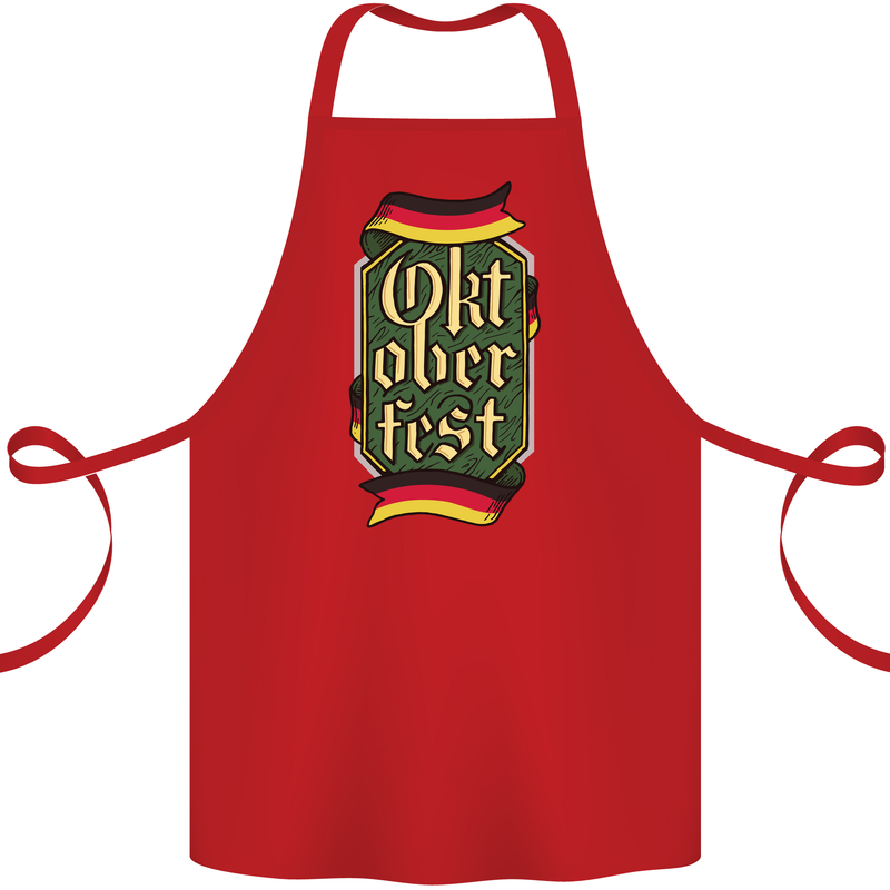 Germany Octoberfest German Beer Alcohol Cotton Apron 100% Organic Red