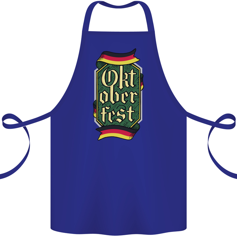 Germany Octoberfest German Beer Alcohol Cotton Apron 100% Organic Royal Blue