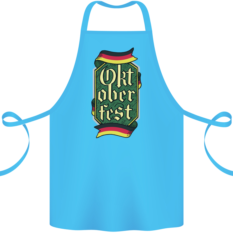 Germany Octoberfest German Beer Alcohol Cotton Apron 100% Organic Turquoise