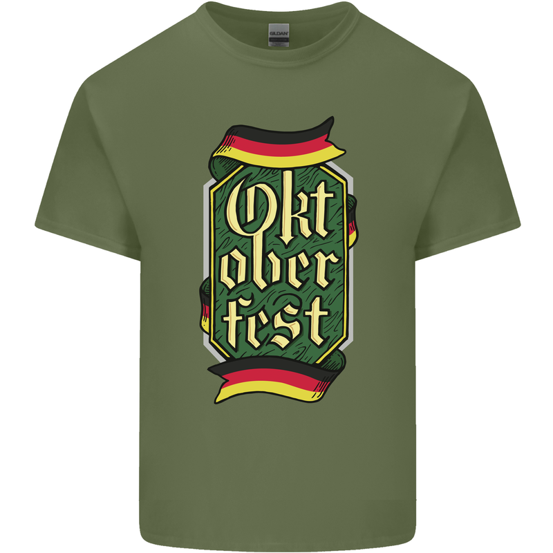 Germany Octoberfest German Beer Alcohol Mens Cotton T-Shirt Tee Top Military Green