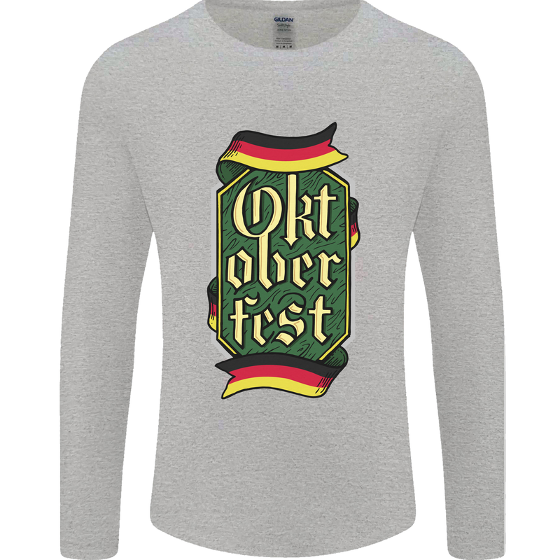 Germany Octoberfest German Beer Alcohol Mens Long Sleeve T-Shirt Sports Grey