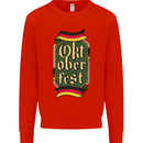 Germany Octoberfest German Beer Alcohol Mens Sweatshirt Jumper Bright Red