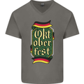 Germany Octoberfest German Beer Alcohol Mens V-Neck Cotton T-Shirt Charcoal