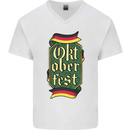 Germany Octoberfest German Beer Alcohol Mens V-Neck Cotton T-Shirt White