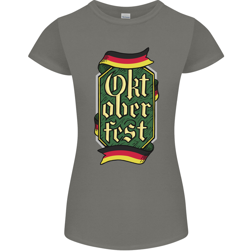 Germany Octoberfest German Beer Alcohol Womens Petite Cut T-Shirt Charcoal