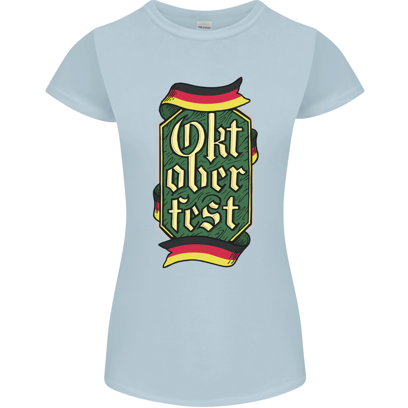Germany Octoberfest German Beer Alcohol Womens Petite Cut T-Shirt Light Blue