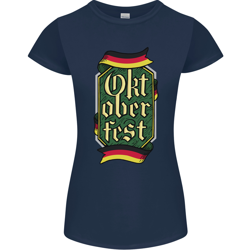 Germany Octoberfest German Beer Alcohol Womens Petite Cut T-Shirt Navy Blue