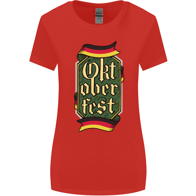 Germany Octoberfest German Beer Alcohol Womens Wider Cut T-Shirt Red