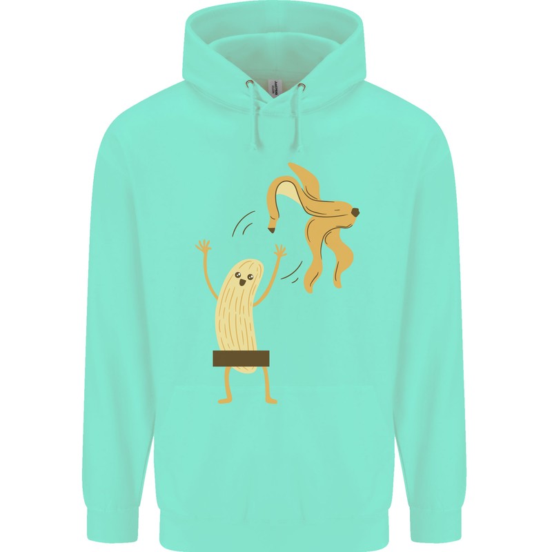 Get Naked Censored Banana Funny Childrens Kids Hoodie Peppermint