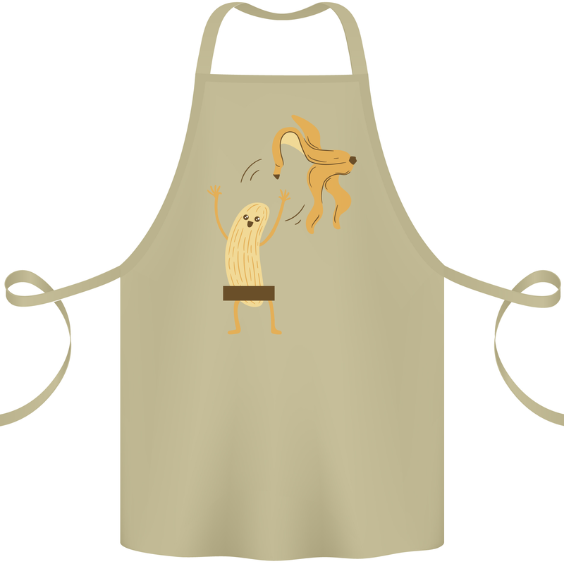 Get Naked Censored Banana Funny Cotton Apron 100% Organic Khaki
