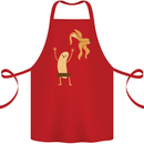 Get Naked Censored Banana Funny Cotton Apron 100% Organic Red