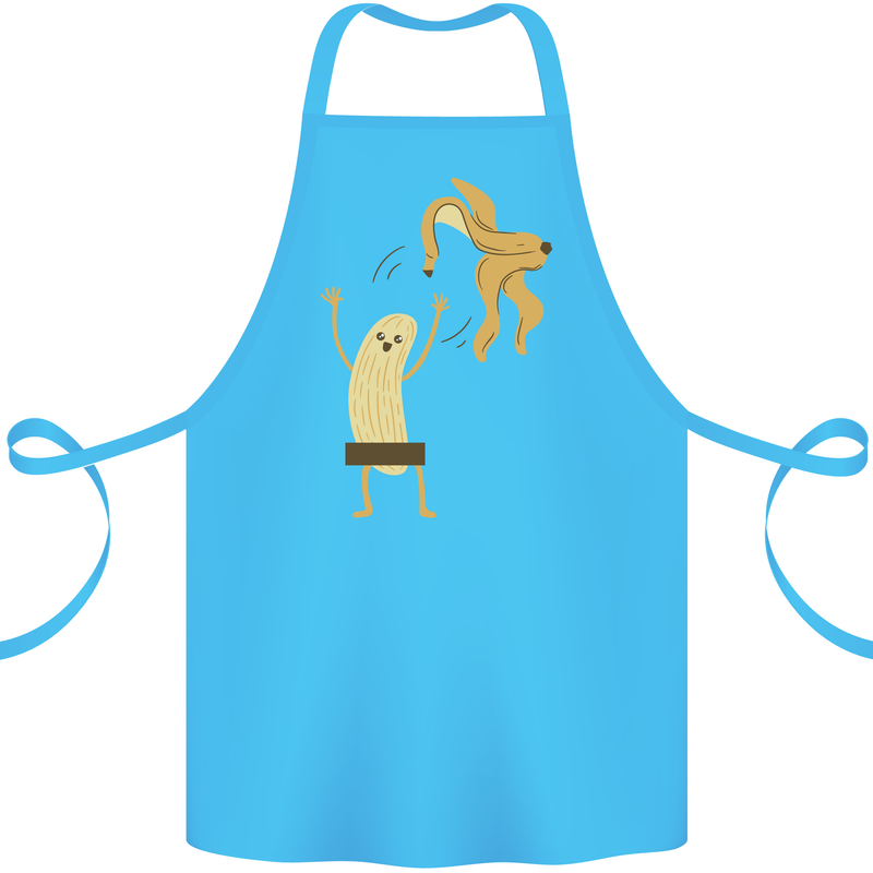 Get Naked Censored Banana Funny Cotton Apron 100% Organic Turquoise