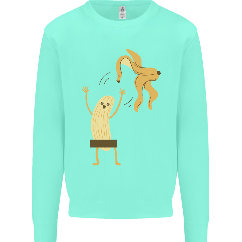 Get Naked Censored Banana Funny Kids Sweatshirt Jumper Peppermint