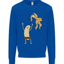 Get Naked Censored Banana Funny Kids Sweatshirt Jumper Royal Blue