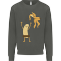 Get Naked Censored Banana Funny Kids Sweatshirt Jumper Storm Grey