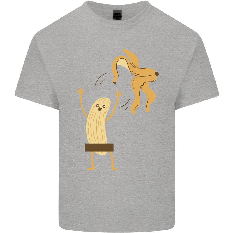 Get Naked Censored Banana Funny Kids T-Shirt Childrens Sports Grey