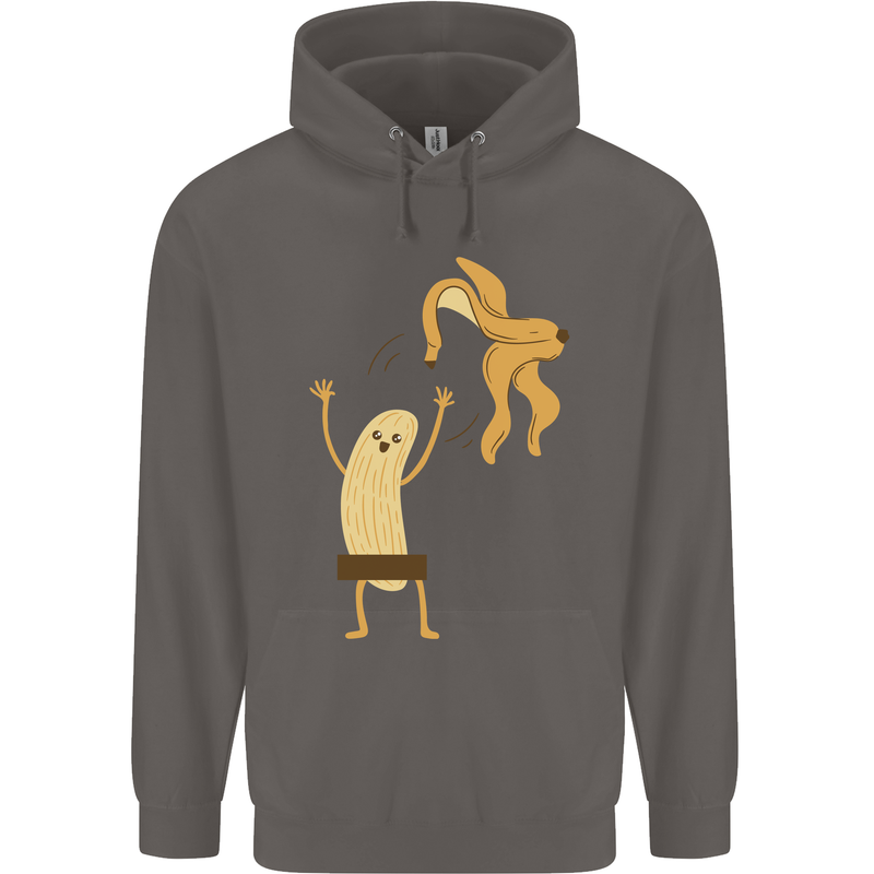 Get Naked Censored Banana Funny Mens 80% Cotton Hoodie Charcoal