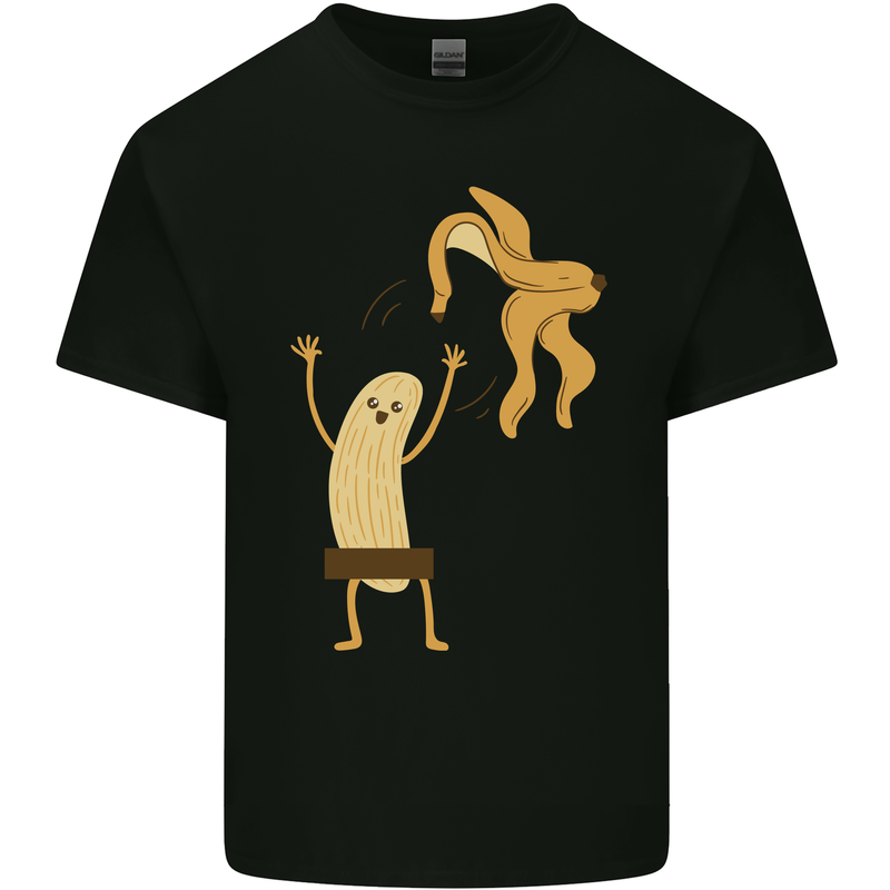 Get Naked Censored Banana Funny Mens Cotton T-Shirt Tee Top Black
