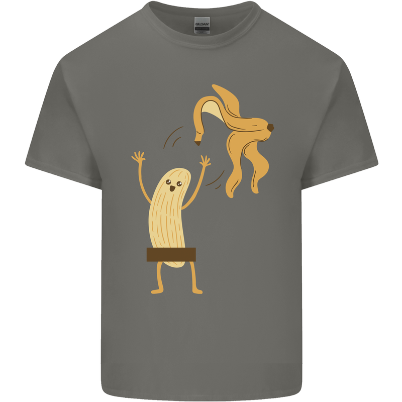 Get Naked Censored Banana Funny Mens Cotton T-Shirt Tee Top Charcoal