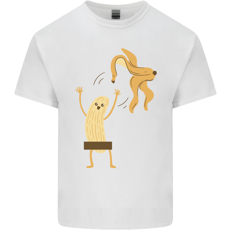 Get Naked Censored Banana Funny Mens Cotton T-Shirt Tee Top White