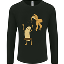 Get Naked Censored Banana Funny Mens Long Sleeve T-Shirt Black