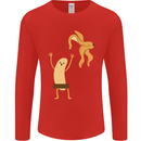 Get Naked Censored Banana Funny Mens Long Sleeve T-Shirt Red