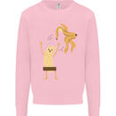Get Naked Censored Banana Funny Mens Sweatshirt Jumper Light Pink