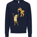Get Naked Censored Banana Funny Mens Sweatshirt Jumper Navy Blue