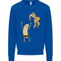 Get Naked Censored Banana Funny Mens Sweatshirt Jumper Royal Blue