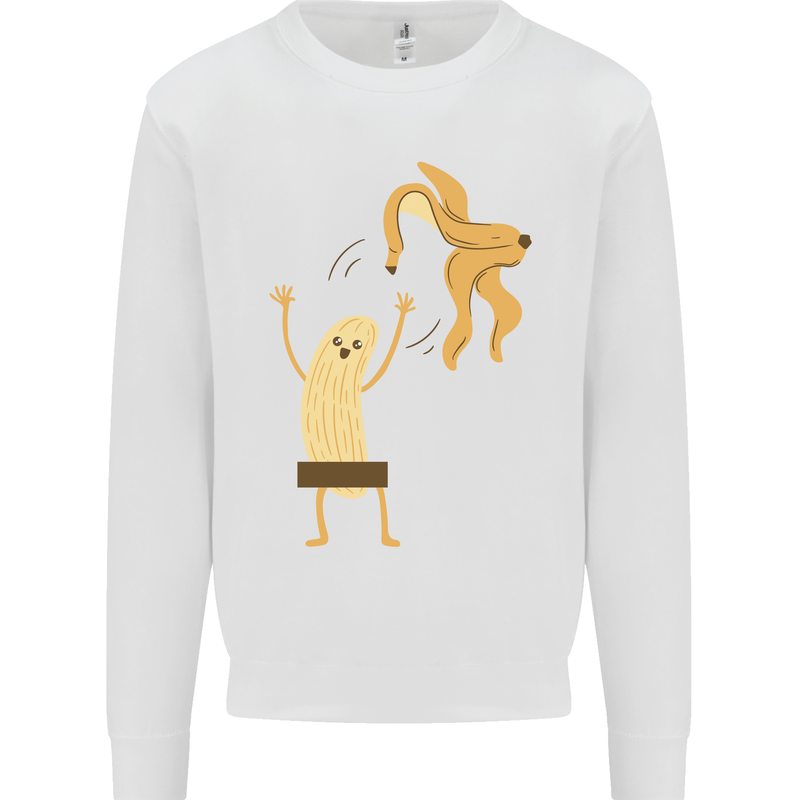 Get Naked Censored Banana Funny Mens Sweatshirt Jumper White