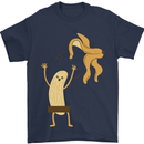 Get Naked Censored Banana Funny Mens T-Shirt Cotton Gildan Navy Blue