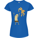 Get Naked Censored Banana Funny Womens Petite Cut T-Shirt Royal Blue