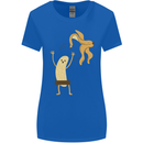 Get Naked Censored Banana Funny Womens Wider Cut T-Shirt Royal Blue