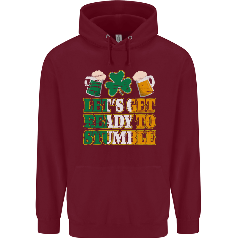 Get Ready Stumble St. Patrick's Day Beer Mens 80% Cotton Hoodie Maroon