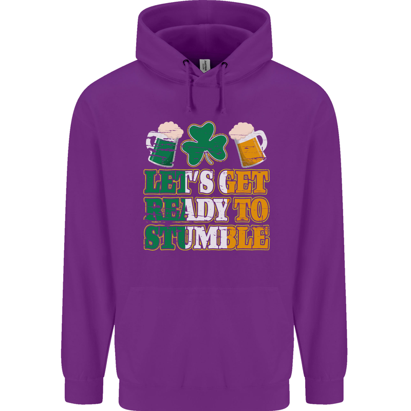 Get Ready Stumble St. Patrick's Day Beer Mens 80% Cotton Hoodie Purple