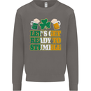 Get Ready Stumble St. Patrick's Day Beer Mens Sweatshirt Jumper Charcoal