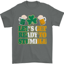Get Ready Stumble St. Patrick's Day Beer Mens T-Shirt Cotton Gildan Charcoal