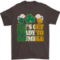 Get Ready Stumble St. Patrick's Day Beer Mens T-Shirt Cotton Gildan Dark Chocolate