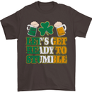 Get Ready Stumble St. Patrick's Day Beer Mens T-Shirt Cotton Gildan Dark Chocolate