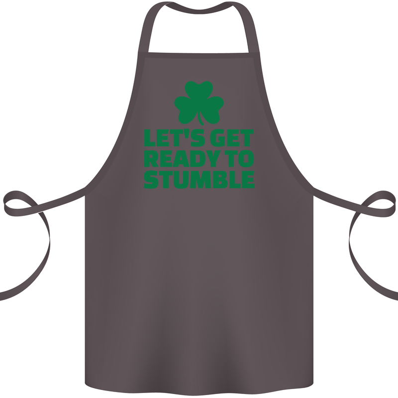 Get Ready to Stumble St. Patrick's Day Cotton Apron 100% Organic Dark Grey